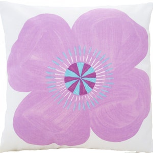 Housse de coussin imprimée fleurs roses, tissu en coton Zinaida de Designers Guild 16 pouces, cadeau de Noël idéal
