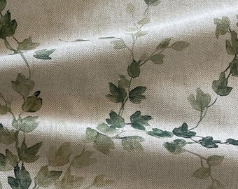 Willow Vine Sage Fabric | Botanical Cottage Garden Print, Farmhouse Drapery Textile