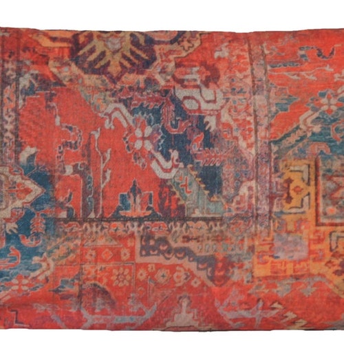 Ethnic Rug Red Throw Pillow Cover Rectangle Kilim Morrocco Etsy