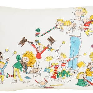 Quentin Blake Illustrations Gedrukte kussenhoes Leuk orkest kussensloophoes kindergitaarstof
