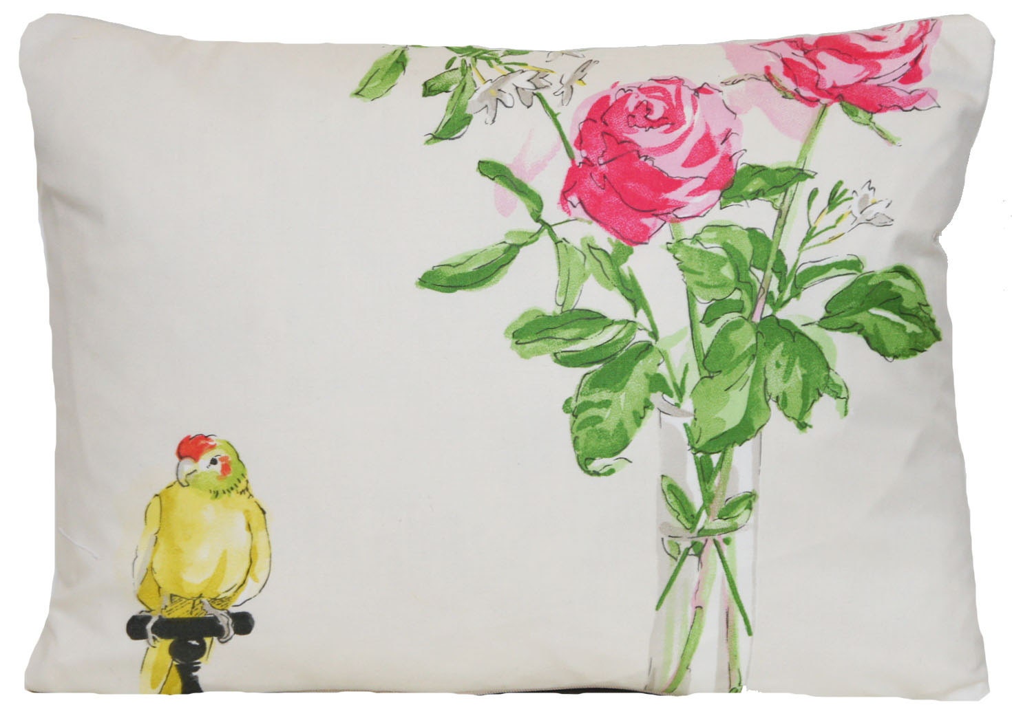 Parrots Cushion Cover Printed Nina Campbell Cotton Fabric Perroquet 