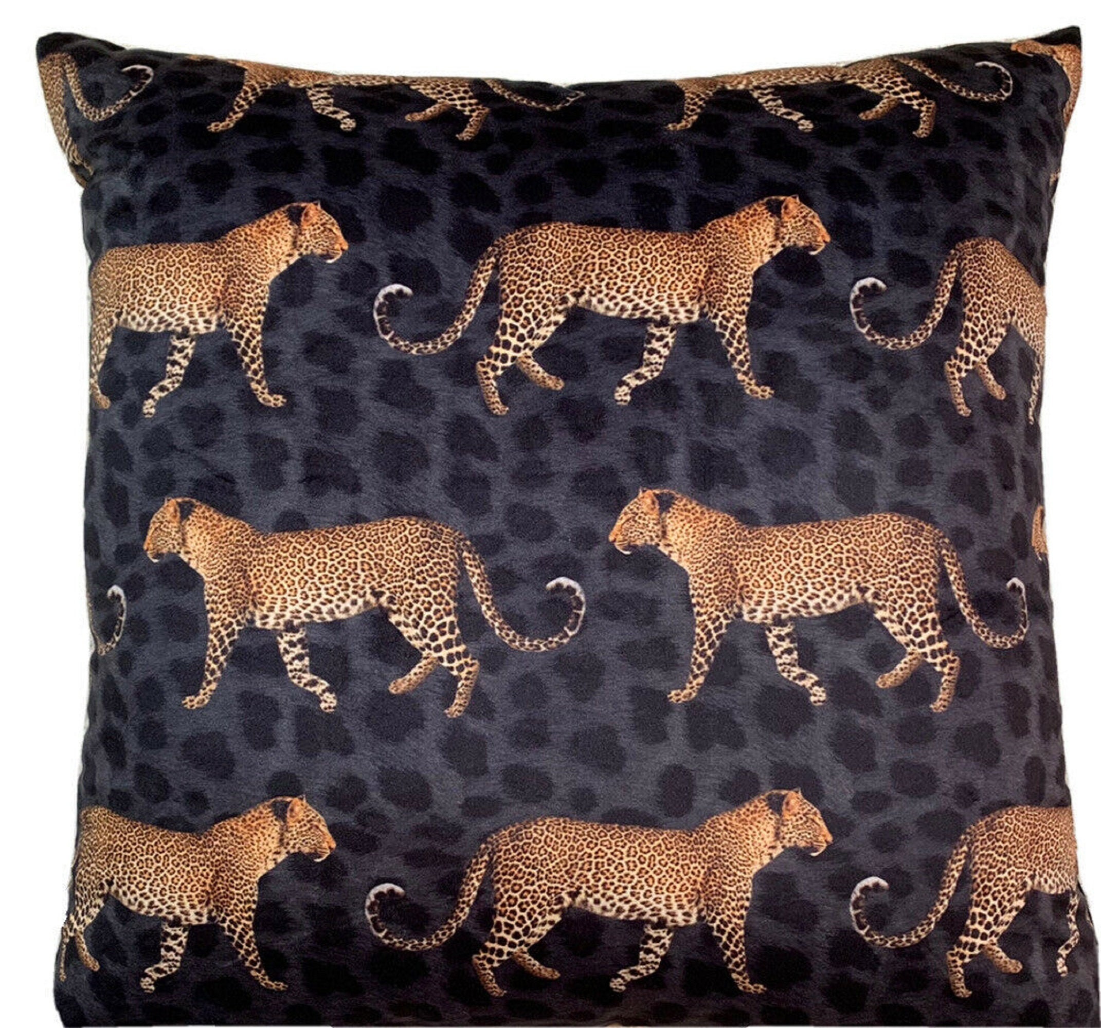 Black Leopard Animal Skin Print Italian Velvet Cushion Cover Brown Mustard Beige Yellow Orange Panther Dots Pillow Case Etsy