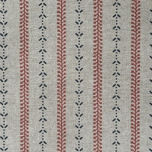 This neutral stripe textile is ideal for Roman blinds, cushions, and cottage-style curtains.