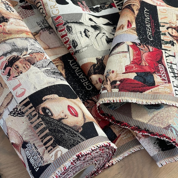 Chic Style - Fashion Magazine - Inspired  Woven Fabric sold by Meter