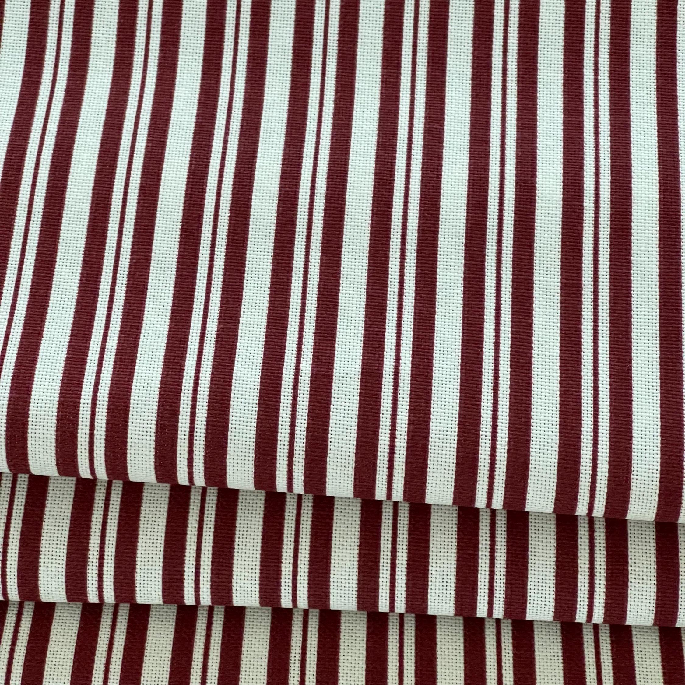 Red Ticking Stripe Fabric: Cotton Blend Nautical Decor - Etsy