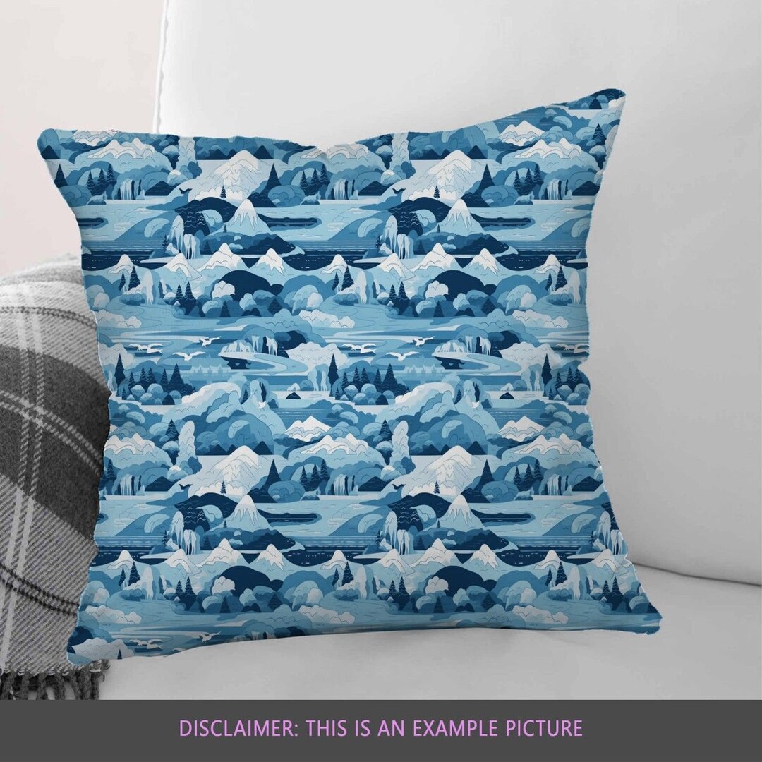 Ice Age Pillow Snow Pillow Cover Blue Throw Pillow Winter Etsy