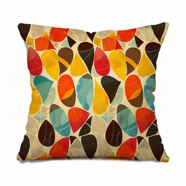 Geometric abstract Pillow, Abstract Pillow Cover, Colorful Throw Pillow, Modernistic Pillowcase, Midcentury modern Home Decor