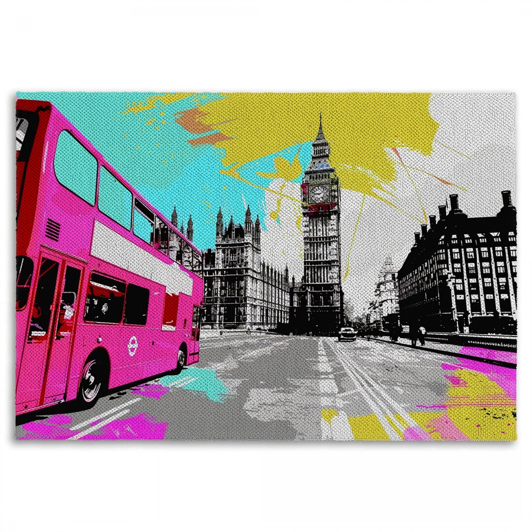 London Rug London Landmarks Rug, Urban Rugs, Eclectic Area Rug, Bold Living Room ...