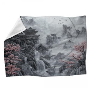 Mystic Landscape Sherpa Blanket: Baroque Mediterranean Decor