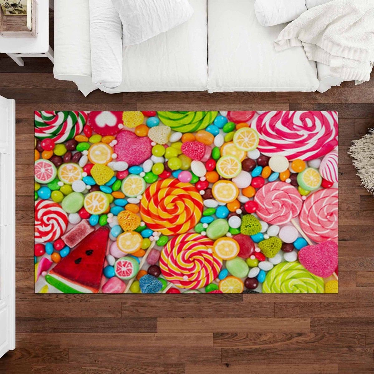 Candy Rug Inpo Candy Rug: Colorful Lollipops Print, Kids Playroom Decor - Etsy