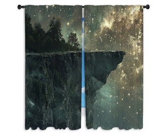 Cliff Edge Window Curtain, Landscape Curtains, Stunning Curtain Panel, Fantasy Window Treatment, Enchanting Home Decor