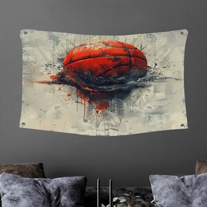 Basketball Wall Art Sports Wall Decor Urban Tapestry Rugged Canvas Wrap Industrial Home Decor Etsy