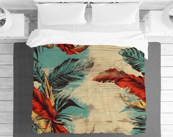 Exotic Bedding, Style Bedding Set, Bohemian Comforter, Tropical Home Decor, Summer Duvet Cover