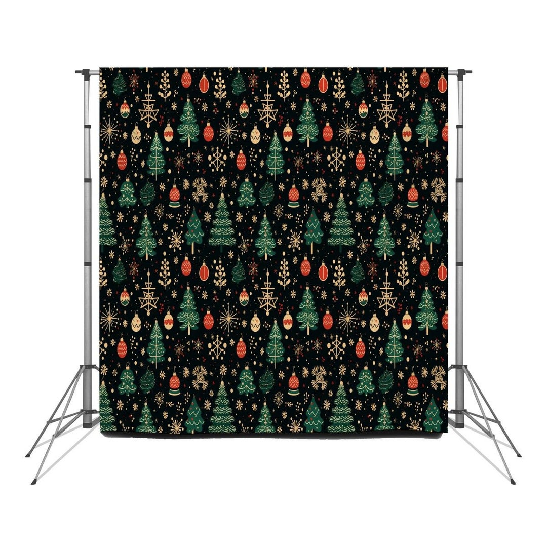 Christmas Backdrop Christmas Tree Large Ornaments Photo - Etsy