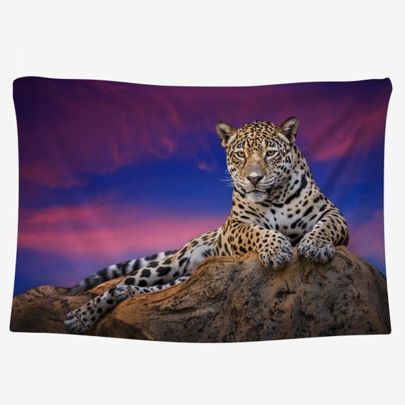 Jaguar Fabrics Wildlife Fabric by the Yard Sunset Cotton | Etsy