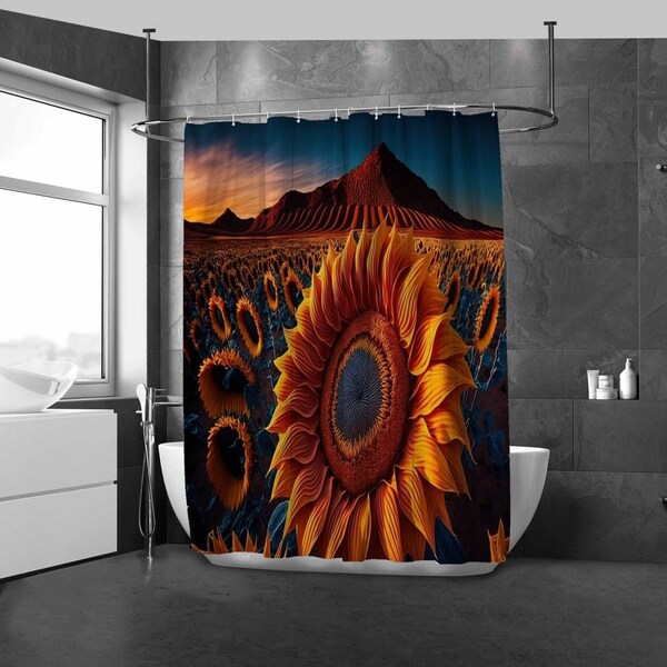 Sunflower Shower Curtain Etsy