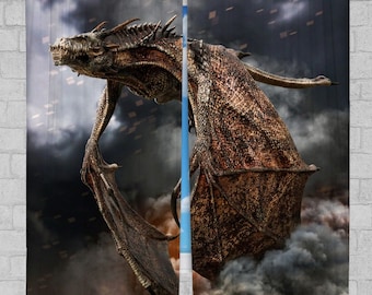 Legendary Dragon Window Curtains: Fantasy Home Decor