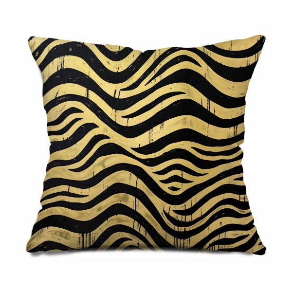 Flamelike patterns Pillow, Abstract Pillow Cover, Energizing Throw Pillow, Retro Pillowcase, Modish Home Decor