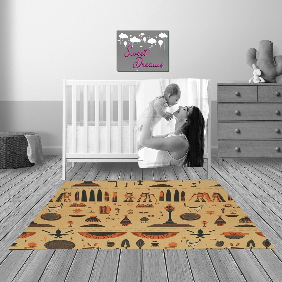 Egyptian Nursery Decor Ancient Nursery Rug Pharaoh Baby Etsy