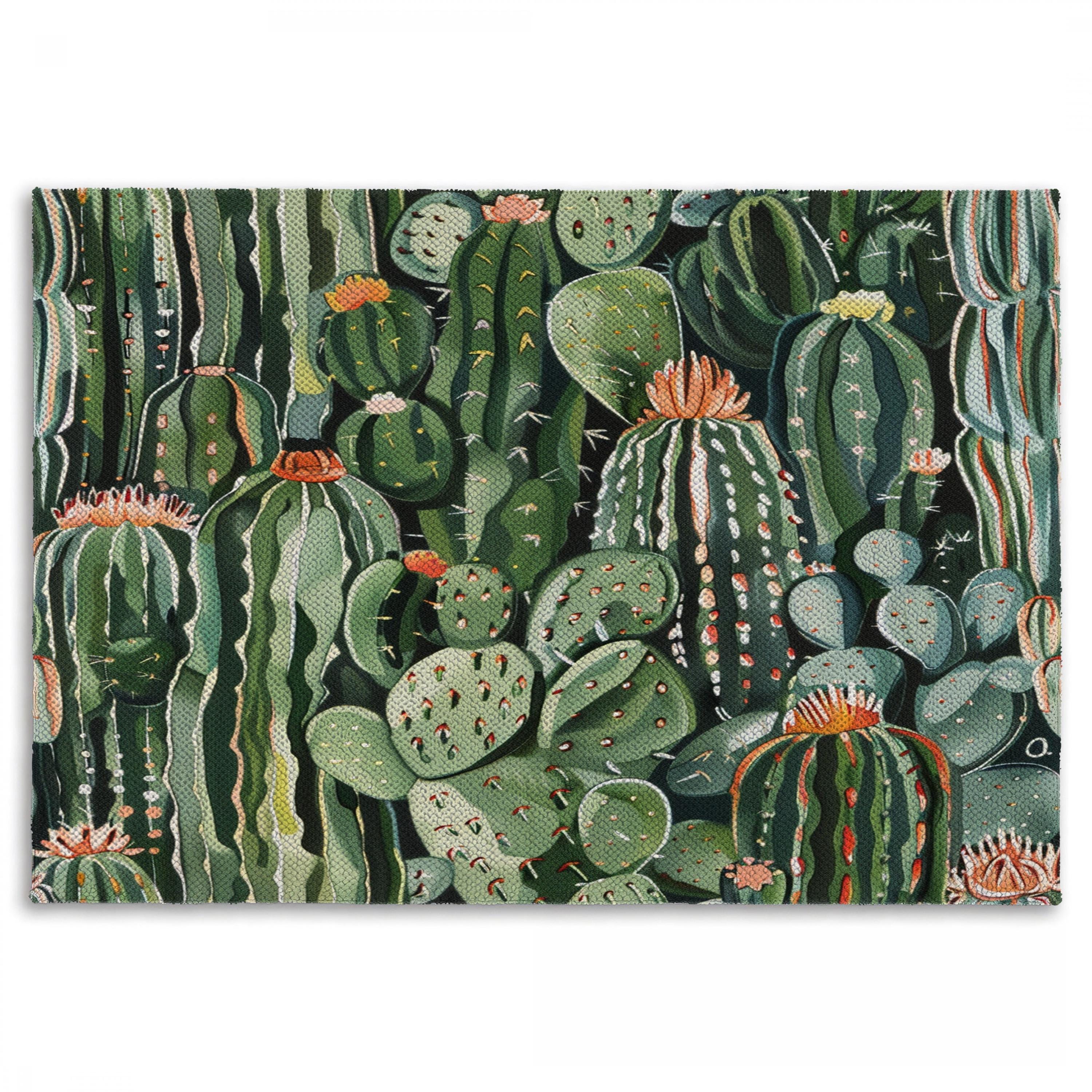 Cactus Area Rug, Southwestern Earthy Boho Decor - Etsy