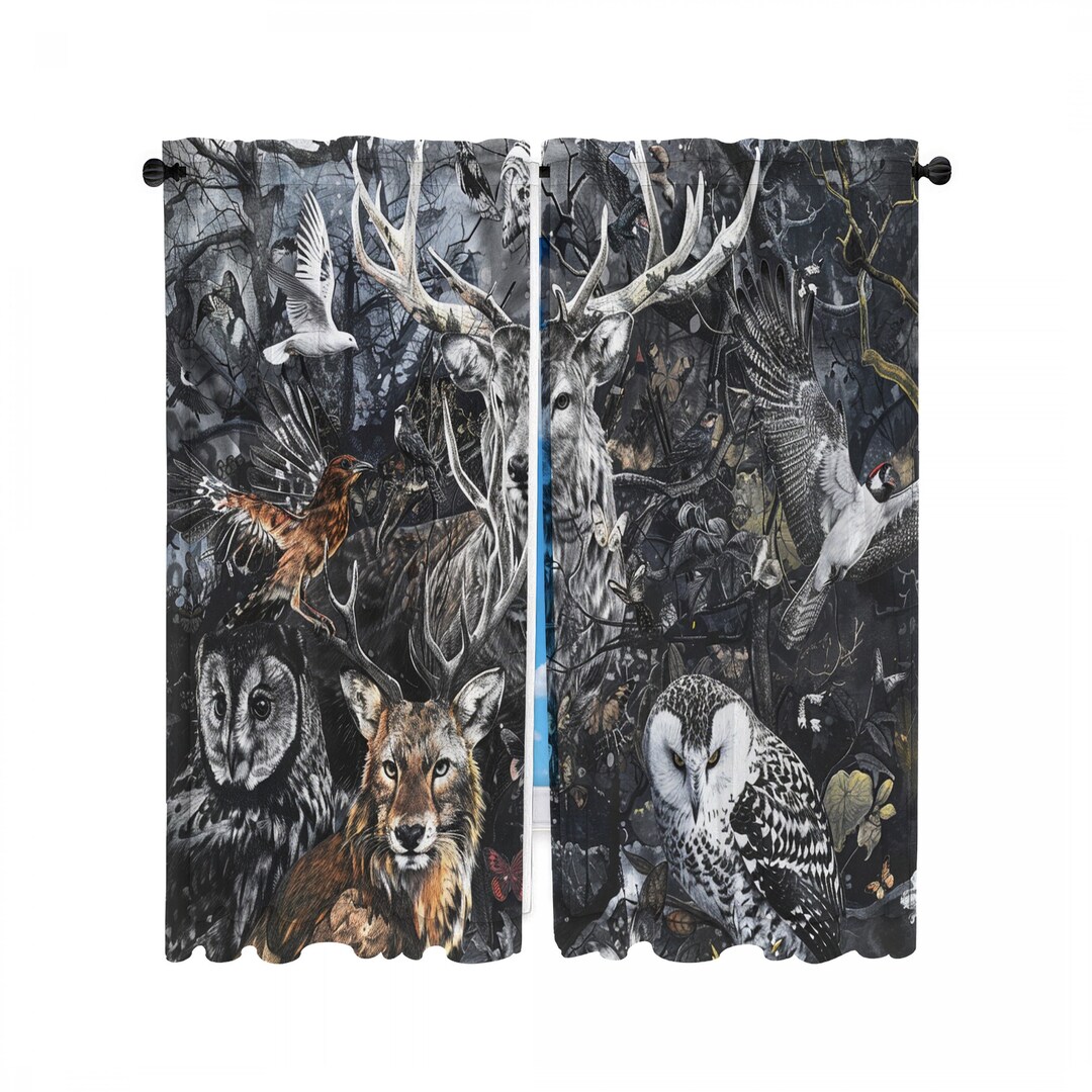 Wild Animals Windowpane Black Scarf main image 0