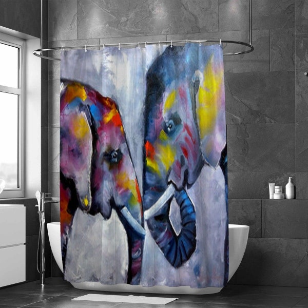 Shower Curtain Art Etsy