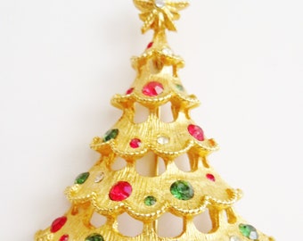 Large Mylu  Five Tiered Christmas Tree Brooch