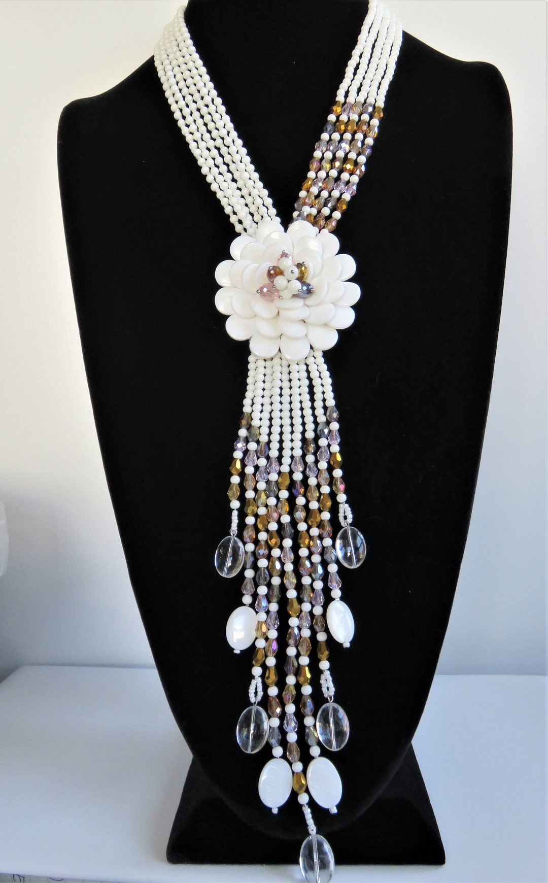 Never Worn Joan Rivers Starlet Style White Beaded Necklace - Etsy