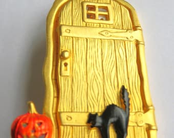 Extremely Rare JJ Jonette Halloween Skeleton Hiding Behind Door