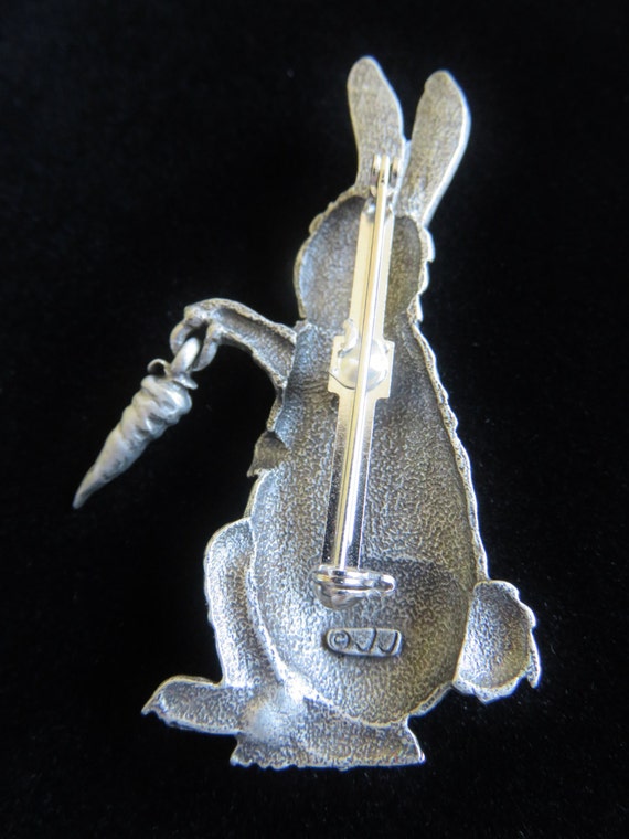 JJ Jonette Silver Pewter Bunny With Articulating … - image 5