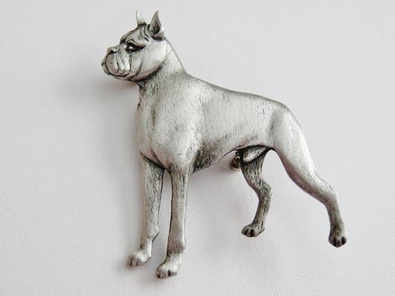 JJ Jonette Genuine Pewter Boxer Dog Pin - image 2