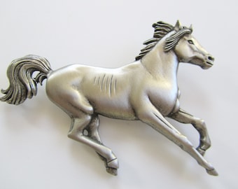 Super Sale/ JJ Jonette Galloping Horse Brooch Pin/ Horse lover gift