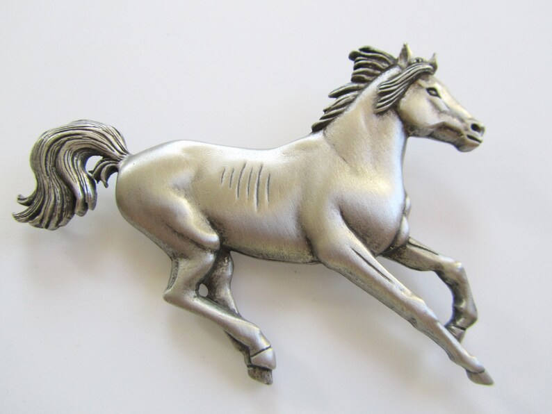 Super Sale/ JJ Jonette Galloping Horse Brooch Pin/ Horse lover gift image 1