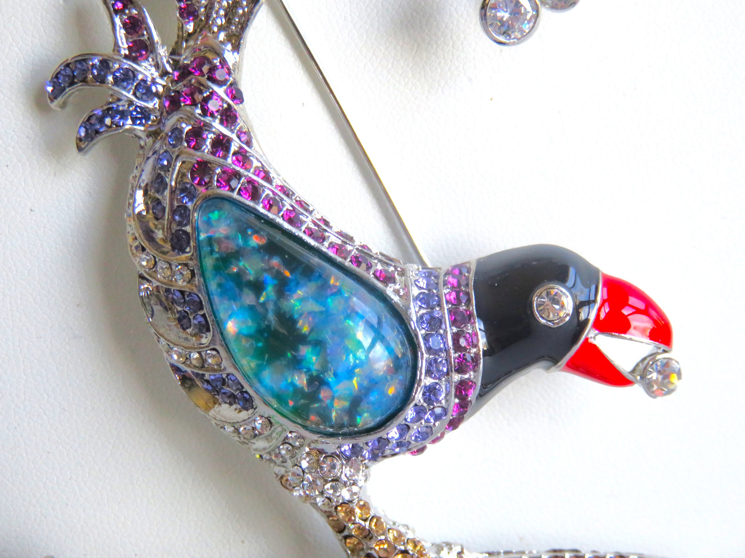 Colorful Rara Avis Crystal Smothered Bird/never Worn - Etsy