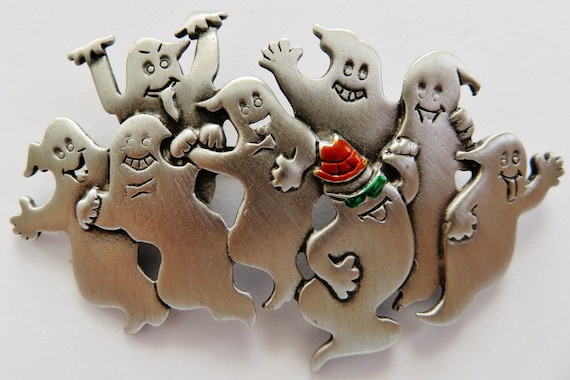 JJ Jonette Halloween Ghost Party Brooch Pin - image 3