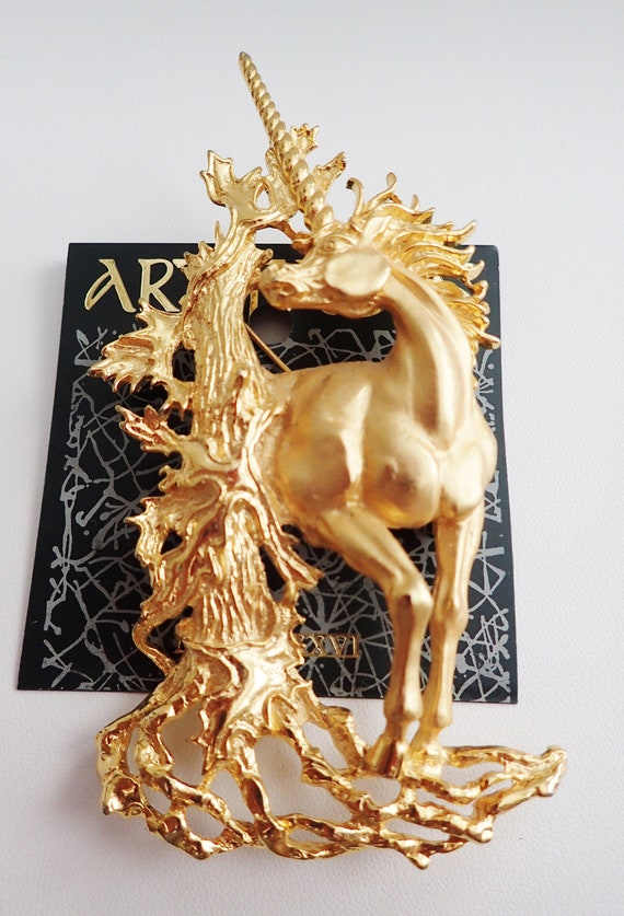 Rare Magnificent  Large JJ Jonette Unicorn Brooch… - image 4