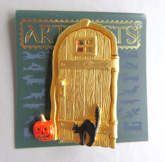 Extremely Rare JJ Jonette Halloween Skeleton Hiding Behind Door View 2