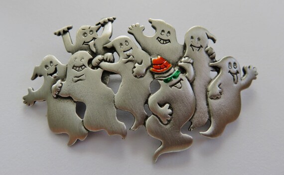 JJ Jonette Halloween Ghost Party Brooch Pin - image 2