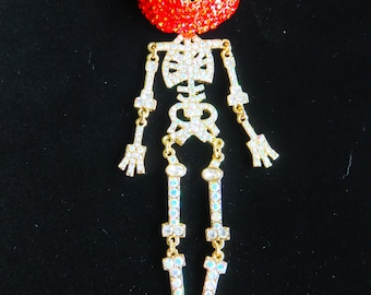 Huge Kirks Folly Eerie Skeleton Brooch