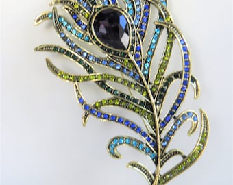 Heidi Daus Peacock Feather Brooch