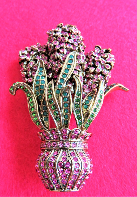 Designer Heidi Daus Happy Hyacinth Brooch Pin