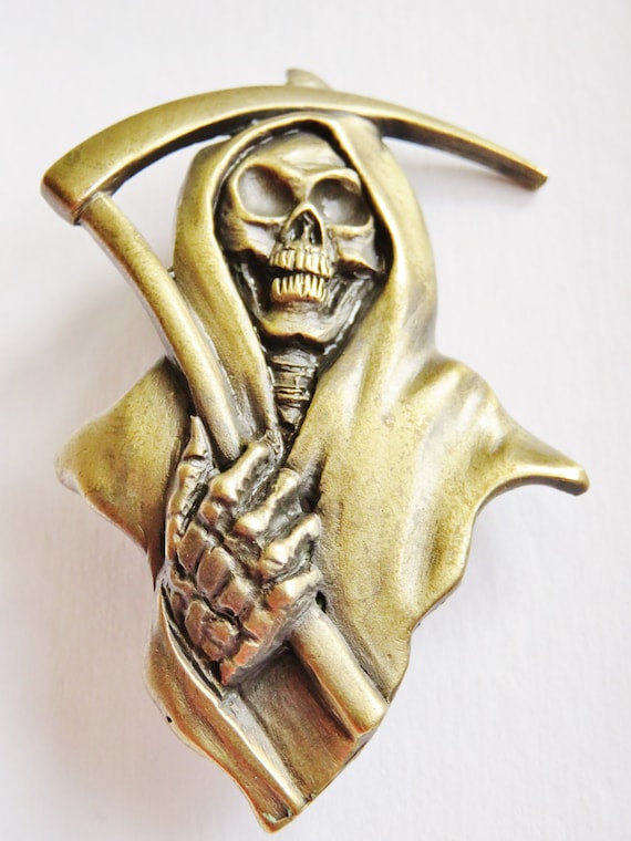 Very Scarce JJ Jonette Grim Reaper Brooch Pin