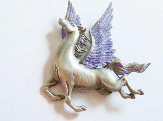 JJ Jonette Pegasus Up Winged Brooch Pin - image 2