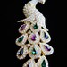 Nolan Miller Large Rhinestone Peacock Brooch