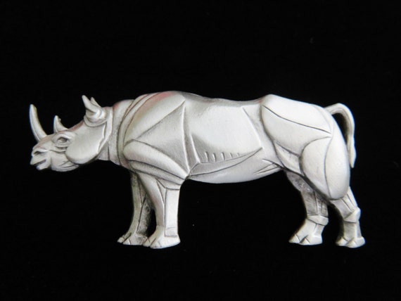 Sale/ JJ Jonette African Rhinoceros Brooch Pin - image 1