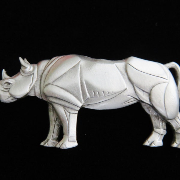 Sale/ JJ Jonette African Rhinoceros Brooch Pin