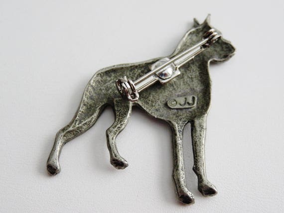 JJ Jonette Genuine Pewter Boxer Dog Pin - image 3