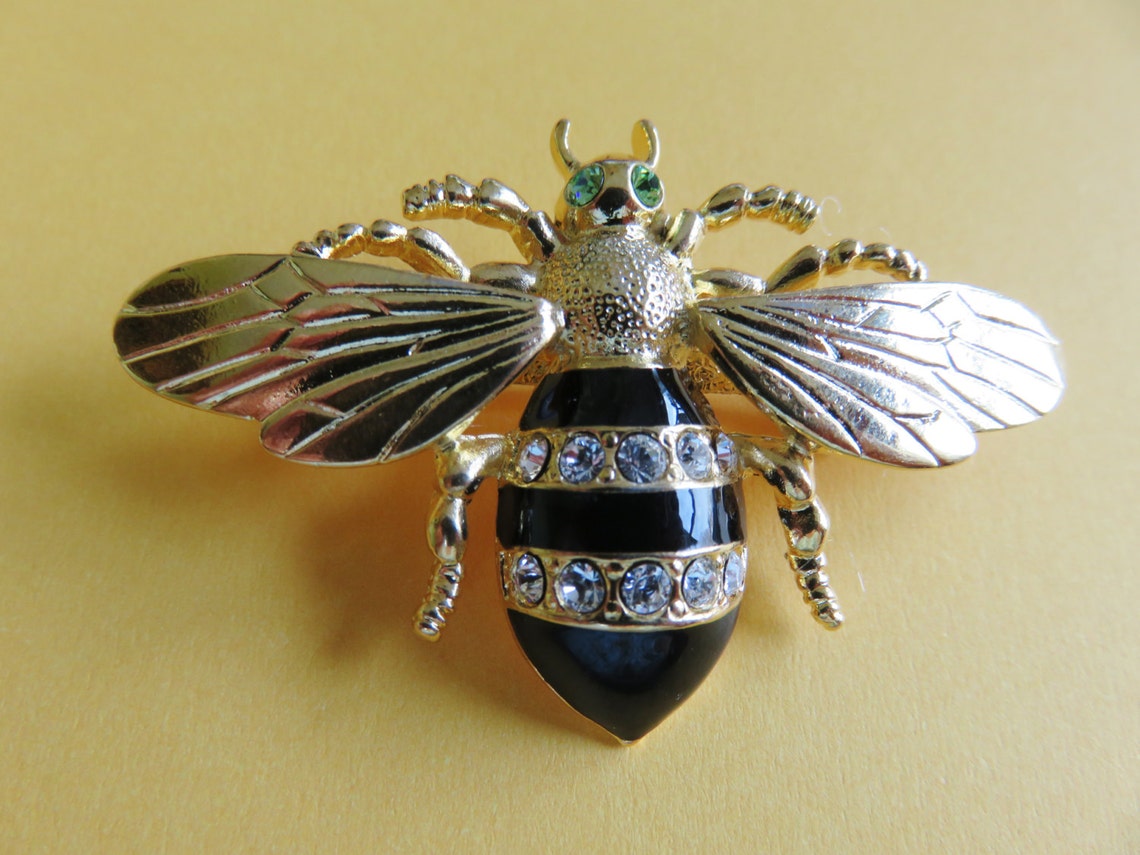 Beautiful JJ Bumble Bee With Fabulous Rhinestones Brooch Pin | Etsy