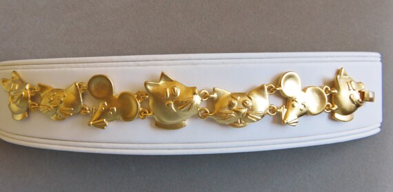 AJC Gold Tone Cat And Mouse Linked Bracelet - image 2