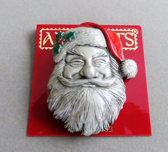 JJJonette Vintage Santa Face Brooch - image 3